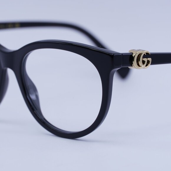 Gucci GG1074O 004 Eyeglasses Shiny Black 53mm Cat Eye Frame - Picture 8 of 10